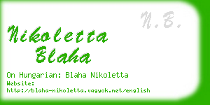 nikoletta blaha business card